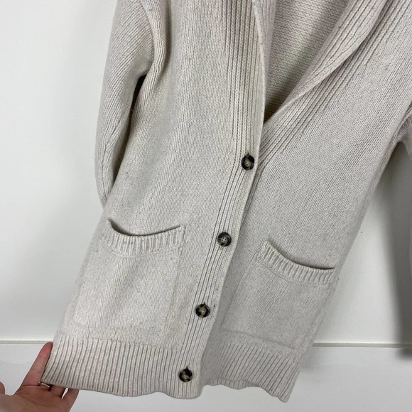 Goop G. Label Lana Ivory Knit Merino Wool Button Front Long Sleeve Cardigan XS - Picture 4 of 6